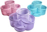 Organizador Porta Caneta Lpis Clips Giratrio 7 Divisrias Em Metal Aramado - Flor Color (Rosa)