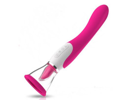 Vibrador em Formato de Lingua com Aquecimento e Suc��o Recarreg�vel - VibraToy