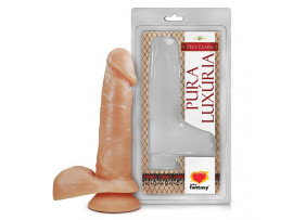 Pr�tese 15 x3,8 cm com Escroto e Ventosa - Sexy Fantasy