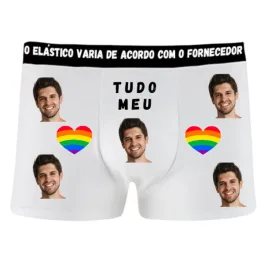 Cueca Lgbt Boxer Personalizada Com Sua Foto