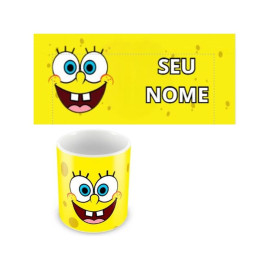 Caneca Com Seu Nome Bob Esponja (Porcelana 325Ml)