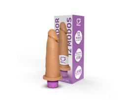 Prtese Realstica com Vibrador Recarregvel USB 15,3 x 4,5 cm - Sexy Fantasy