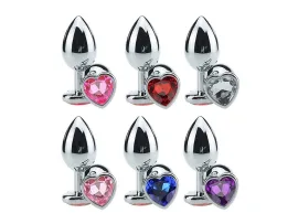 Plug de Metal com Joia em Formato de Cora��o Tamanho M�dio (8,3 cm)