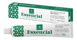 Kit 4x Gel dental Essencial Akmos Sem Fl�or 90g Vegano Melaleuca e Aloe Vera - Sabor Menta