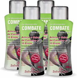 4x Gel Para Massagem Corporal Arnica + Sebo de Carneiro + 15 Ervas 200g Sofisticatto