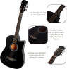 HOLTTER Violo Clssico Acstico para Iniciantes Destros Seis Cordas de Ao Acabamento Fosco Violo Tradicional Seis Cordas (Preto)