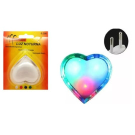 Mini Lumin�ria Abajur De Tomada Led Cora��o Bivolt5,5Cm Altura 5,5Cm Largura 0.3W