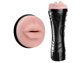 Masturbador Cyber Skin Flashlight em Formato de Boca com Vibrador - VM