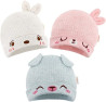 DOKMA Conjunto de chapus infantis de algodo orgnico com design de orelhas de animais fofos, gorros para bebs meninos e meninas de 0 a 6 meses, rosa, rosa, 3-6 Meses