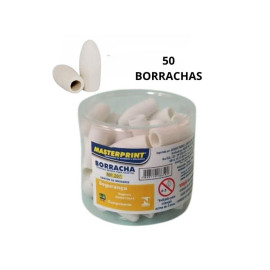 Borracha Escolar 50 Pe�as Ponteira Simples Branco