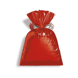 50 Saco Para Presente Metal Liso Vermelho 20X29Cm