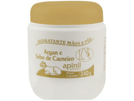 Creme hidratante para p�s, m�os e cotovelos sebo de carneiro 240g - Apinil