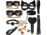 Kit Maleta Sado de Luxo com Vermelho - Algema, Tornozeleira com Corrente,Venda e Chicote