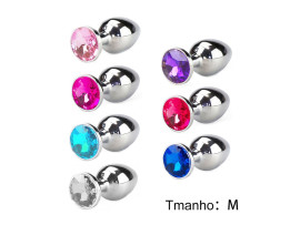 Plug de Metal com Joia Tamanho M�dio (8,5 cm) - VM