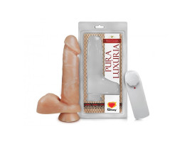 Pr�tese 15x4 cm com Escroto, Ventosa e Vibrador - Sexy Fantasy