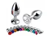 Plug de Metal com Joia Tamanho M�dio (8,5 cm)