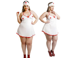 Fantasia Enfermeira de Vestido Plus Size - F�cil Prazer