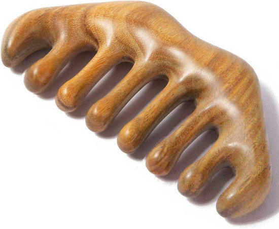 Pente de massagem Pente Loc Pente de madeira para couro cabeludo, massageador de cabea de madeira, pente Gua Sha para mulheres, pente de sndalo para homens