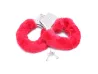 Algema de Metal com Pel�cia Hand Cuffs Vermelha
