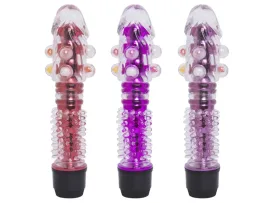 Vibrador � Prova de �gua Transl�cido e Transparente com P�rolas Estimuladoras