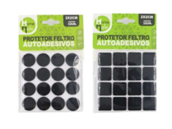 Kit 32 Protetor Feltro Auto Adesivo 2cm P Sof Cadeira Mesa