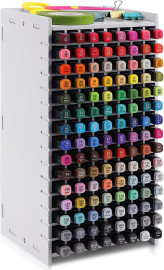 Yrangee Organizador de marcadores, organizador com 120 compartimentos, organizador de marcadores com divisor, suporte de arte para canetas, lpis de cor, pincis de arte, suporte ajustvel para organizador de mesa