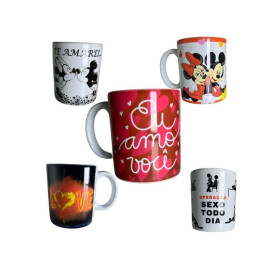 Caneca Rom�ntica De Porcelana 325Ml