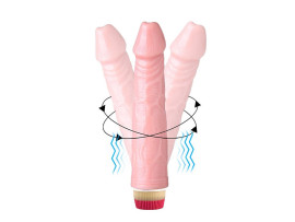 Pr�tese Real�stico com Vibrador Rotativo � pilha - 22,5 x 4,3 cm