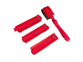 Kit bondage em couro sint�tico (4 amarras) - Brasil Fetiche