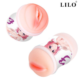 Masturbador Masculino Duplo (Vagina E Boca) Em Cyberskin