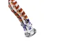 Plug Anal de Vidro Formato Curvo com Bolinhas coloridas 18,0 x 3,5 cm
