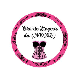 48 Adesivos Ch� De Lingerie Personalizados Com Nome 5X5Cm