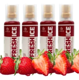 4 Spray Fresh Ice Morango Aromatizante Bucal Com Aloe Vera Mal Hlito Anticptico Anti-inflamatrio