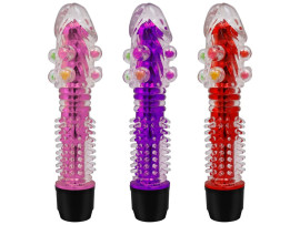 Vibrador Transl�cido com Capa com P�rolas - VibraToy