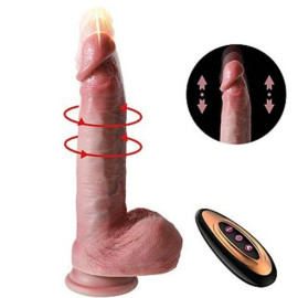 P�nis Real�stico Em Silicone Com Vai E Vem / Rotativo E Aquecimento - 21,5 X 4,2