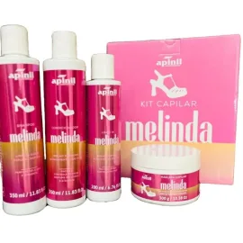 Kit Capilar Melinda (Shampoo, Condicionador, Leave In, M�scara) - Apinil
