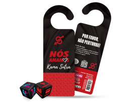 Par de Dados e Aviso de Porta H�tero - Divers�o ao cubo