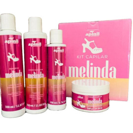 Kit Capilar Melinda (Shampoo, Condicionador, Leave In, Mscara) - Apinil