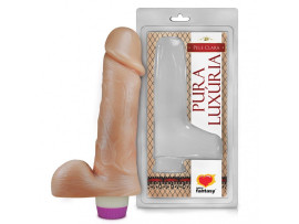 Pr�tese 18 x 4,4 com Escroto e Vibrador Interno - Sexy Fantasy