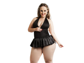 Fantasia Empregada de Pregas Plus Size - Fcil Prazer