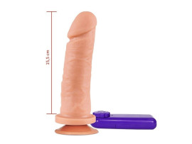 Pr�tese Fogo da Paix�o com Ventosa e Vibrador Externo 15,5 x 4,5 cm - Hot Flowers