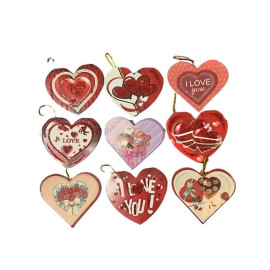 Cart�o Rom�ntico Cora��o 7X7Cm (Com Glitter)