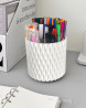 Lebenrich Porta-lpis giratrio para mesa, 5 compartimentos, organizador de caneta branco exclusivo, suprimentos de mesa e acessrios para mulheres e meninas, porta-lpis para escritrio, casa e material de arte