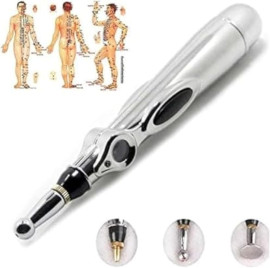 eerkeer Caneta de acupuntura 3 em 1 caneta de acupuntura eletrnica para alvio da dor, poderosa caneta de massagem de pulso de energia meridiana, inclui gel de massagem