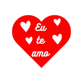 24 Adesivos Em Formato De Cora��o (Eu Te Amo) 4,5X4,5Cm