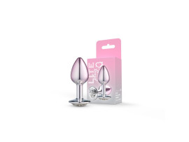 Plug Bicolor P Prata com Rosa Cravejado Lite 6,8 x 3,2cm - Sexy Fantasy