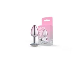 Plug Bicolor P Prata com Rosa Cravejado Lite 6,8 x 3,2cm - Sexy Fantasy