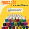 Conjunto de Canetas Marcador Permanente Canetinhas para Colorir Touch com Ponta Dupla para Desenhos Profissional e Escolar com Duas Pontas Hidrogrficas com Estojo para Transporte Brashopmall (80)