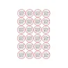 24 Adesivos Feliz Dia Dos Namorados 4,5 X 4,5Cm Fundo Branco