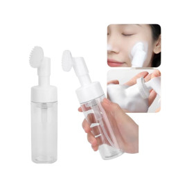 2 Frasco Pump Espumador Com Escova De Silicone (Skin Care) Limpeza Facial